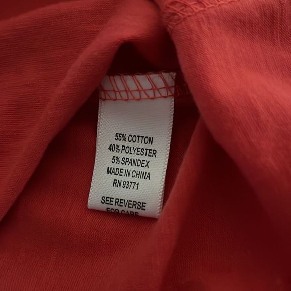 Women’s Coral color LS snap front top-NWT - Picture 8 of 8